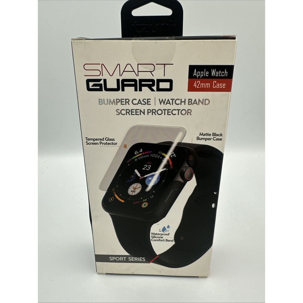 Smart Guard- BumperCase/ WatchBand/‎ ScreenProtector- Black For 42mm Apple Watch